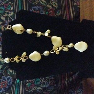 Cato Gold & White Stoned Necklace